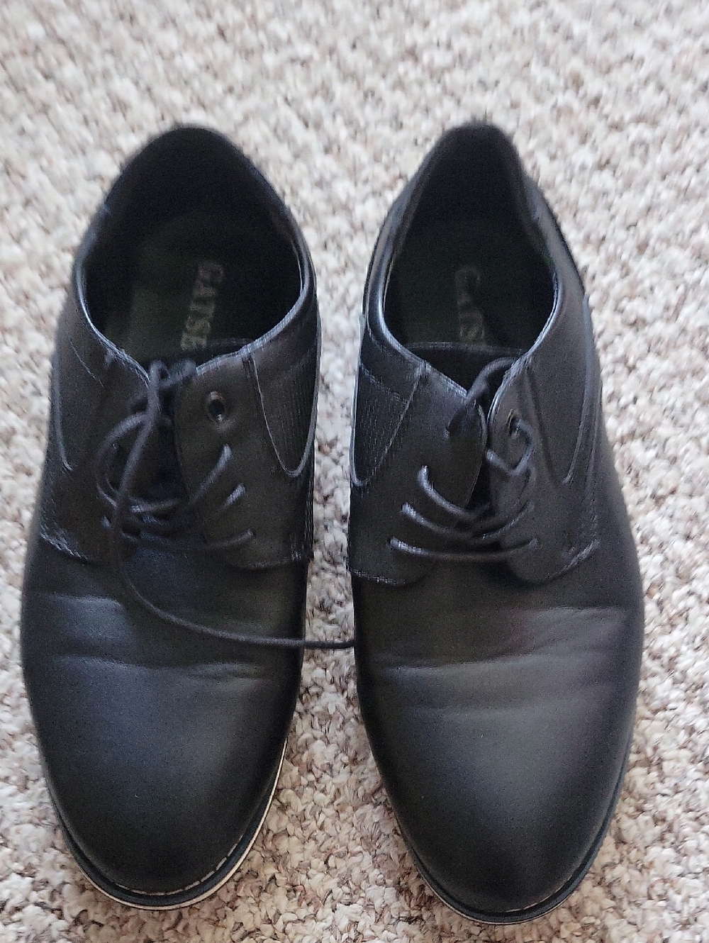 Men's Black Derby Dress Shoes — Classic Lace-Up Oxford Style